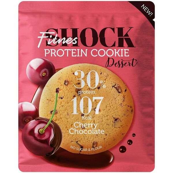Печенье Fitnesshock вишня-шоколад неглазированное 35 г