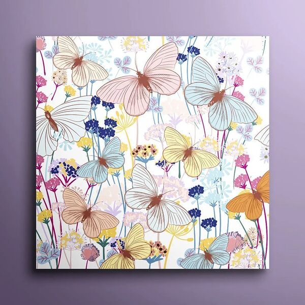 Открытка 8*8 см Бабочки