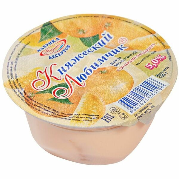 Десерт молочный Княжеский Любимчик желе-мандарин 150г