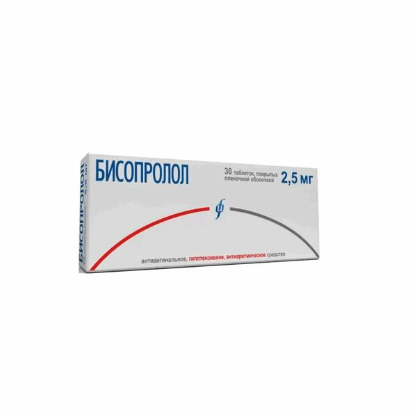 Бисопролол таблетки 2.5 мг 30 шт