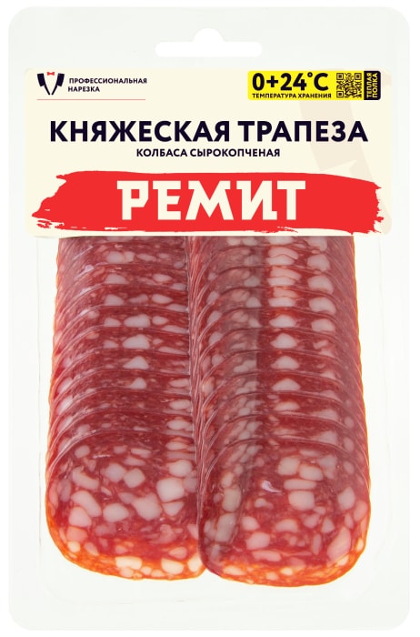 

Колбаса сырокопчёная Княжеская трапеза Ремит нарезка, 100 г