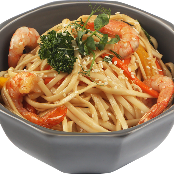 Удон с креветкой в устричном соусе