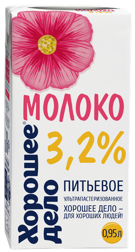 

Молоко Хорошее дело ультрапастеризованное 3.2% 950 мл