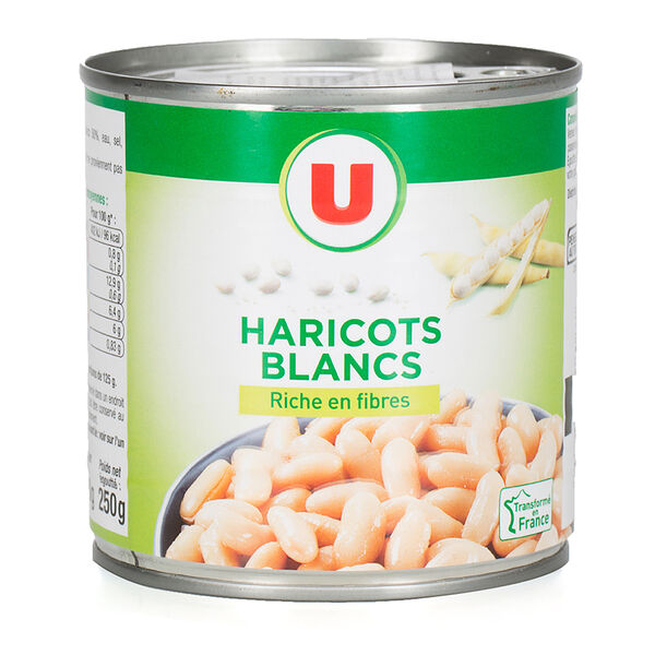 Фасоль белая в собственном соку, Sistem U, 230/250 г, Франция