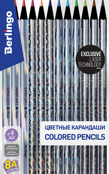 Набор цветных карандашей Berlingo SuperSoft Starlight, 12 цветов