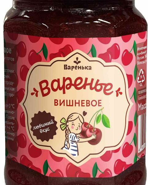Варенье Варенька вишневое 380г