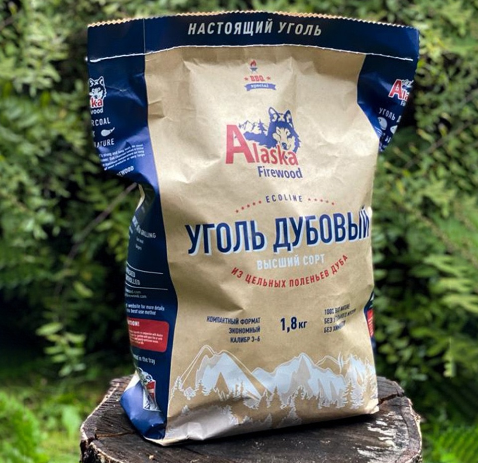 

Уголь дубовый Эко Alaska Firewood 1.8 кг