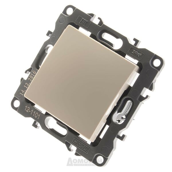 Выключатель одноклавишный ЭРА12, 10АХ, 250 В, слоновая кость