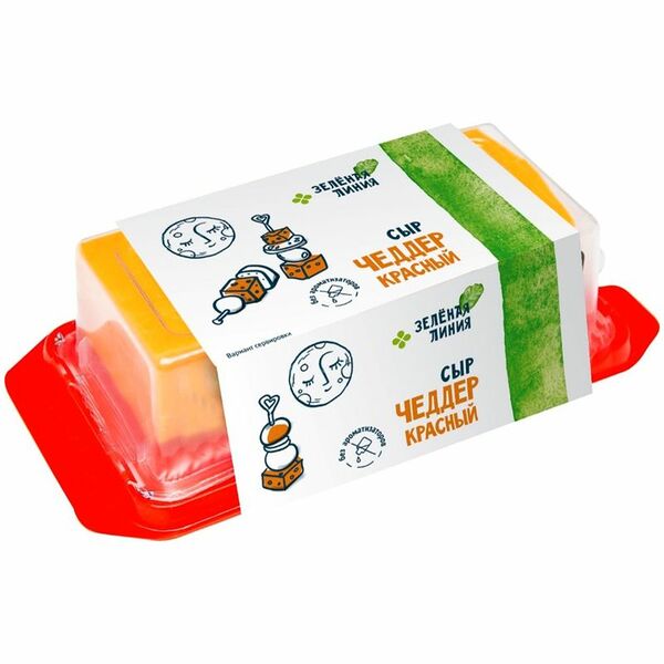 Сыр Зеленая линия Чеддер красный 50% 240г