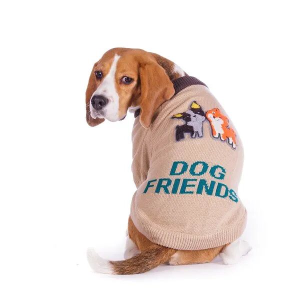 Свитер для собак Dog Friends 41см 2XL бежевый (унисекс)