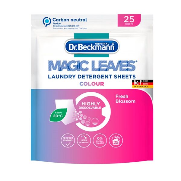 Средство для стирки цветного белья Magic Leaves в пластинах, Dr.Beckmann, 25 шт., Германия