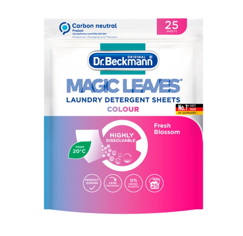 

Средство для стирки цветного белья Dr.Beckmann Magic Leaves в пластинах 25 шт