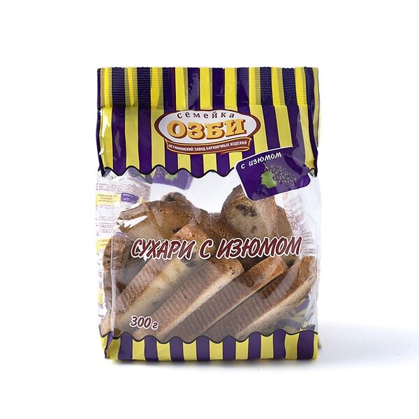 Сухари Семейка ОЗБИ с изюмом в сахаре