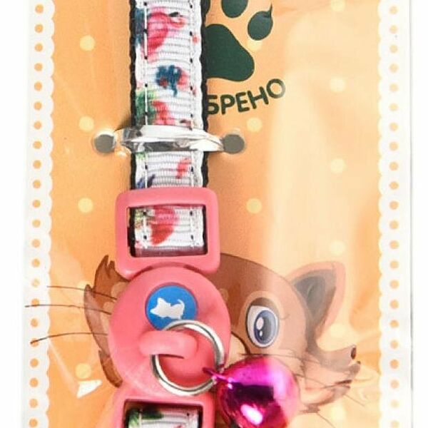 Ошейник для кошек HOMECAT Фламинго с бубенчиком 20 см - 30 см