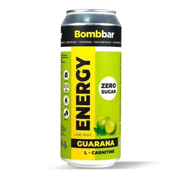 Напиток Bombbar L-carnitine Taurine Лайм-Мята без сахара, 0,5л