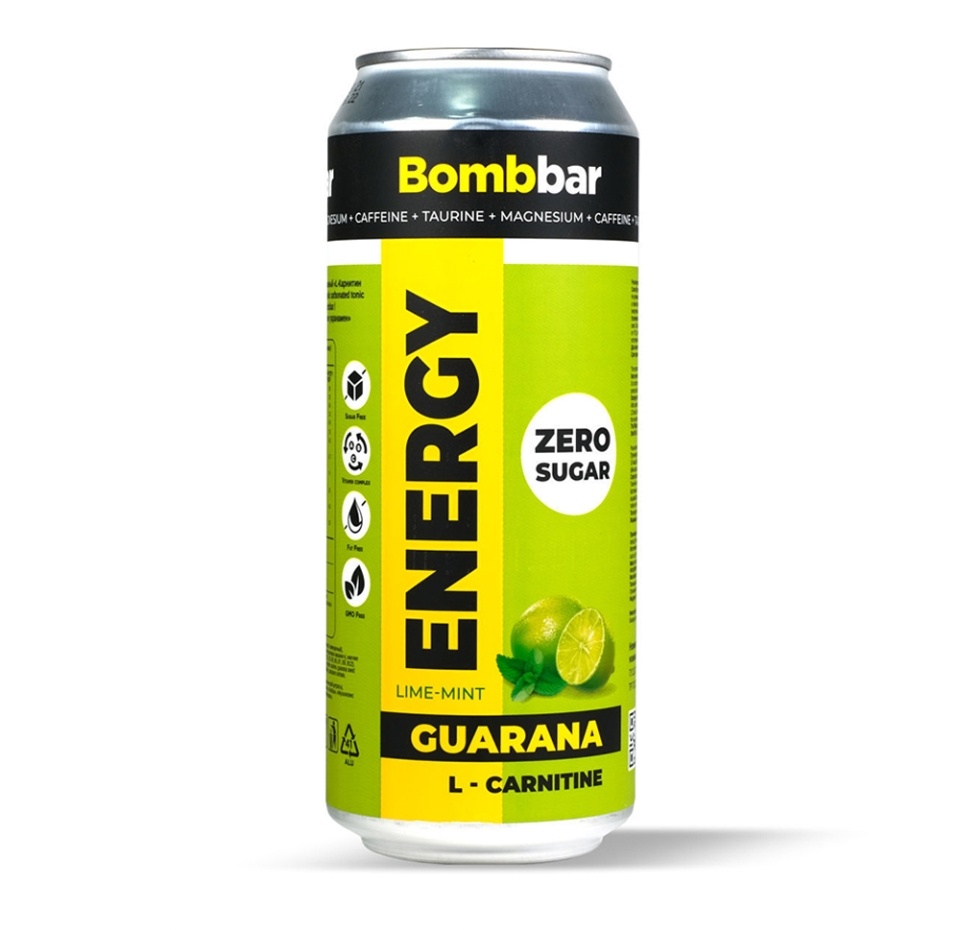 

Напиток Bombbar L-carnitine Taurine Лайм-Мята без сахара, 0.5 л