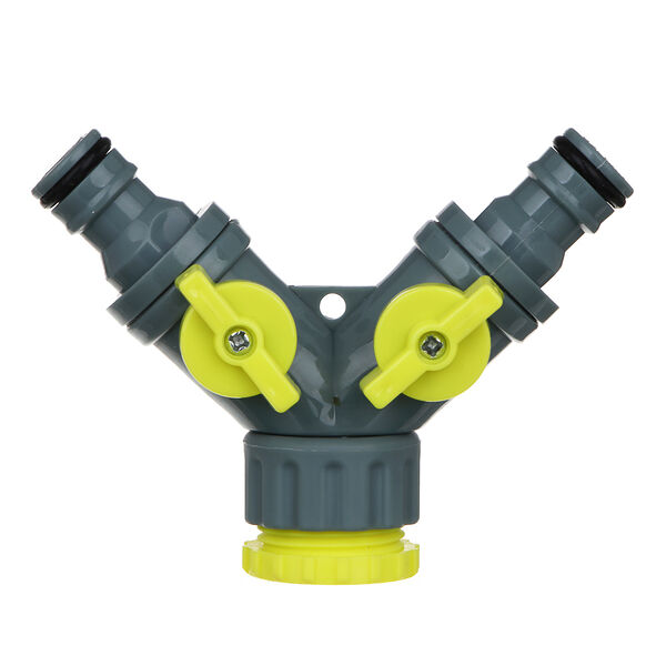 Разветвитель Inbloom 2-х канальный, штуцерный, 3/4-1/2, регулируемый, пластик