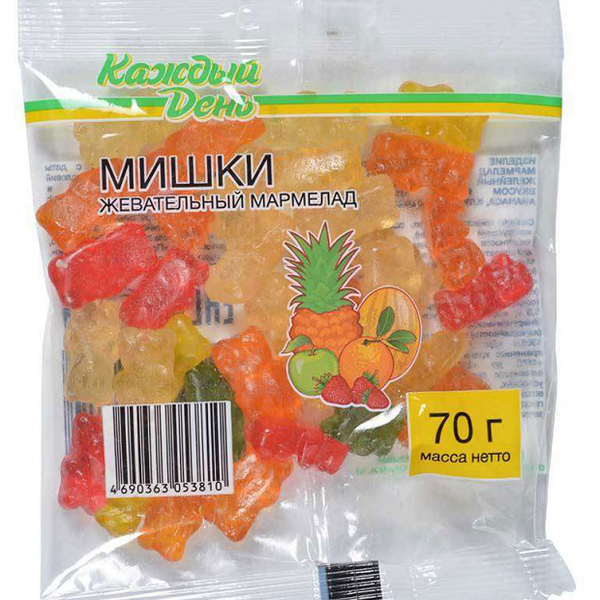 Мармелад жевательный Каждый День Мишки, 70 г