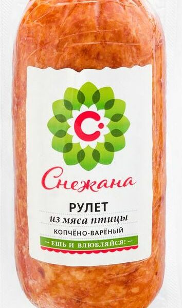 Рулет Снежана из мяса птицы копчено-вареный 450 г