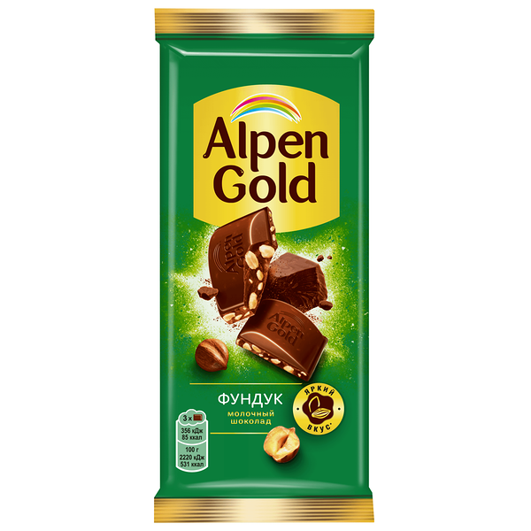 Шоколад Alpen Gold молочный фундук, 85 г