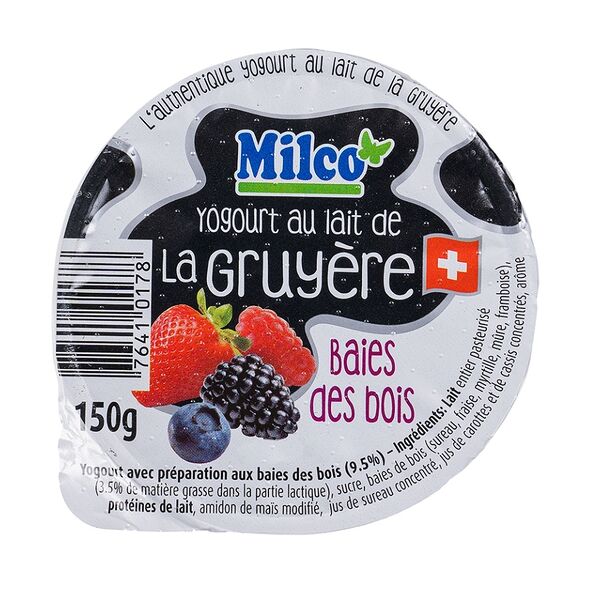 Йогурт Gruyere из коровьего молока с лесными ягодами для сыра ТМ Milco