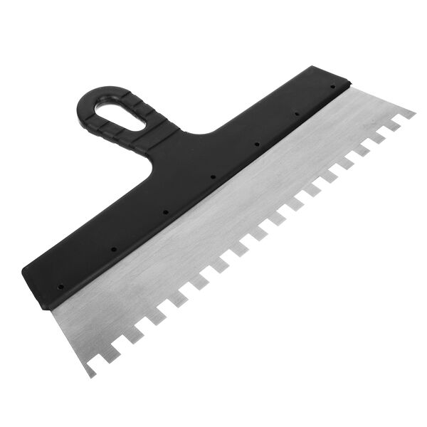 Рокот шпатель металл (нерж.), пластиковая ручка 350 мм, зуб 10х10