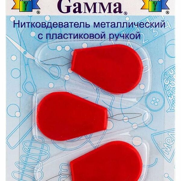 Нитковдеватель Gamma с пластиковой ручкой, 3 шт