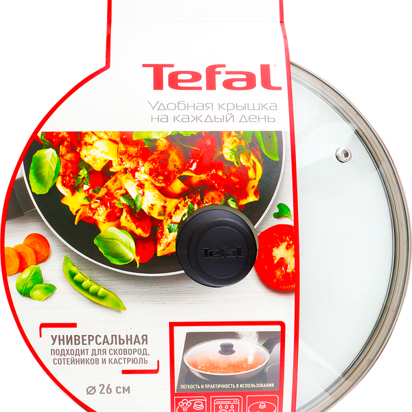 Крышка с пароотводом Tefal Cocoon стеклянная, 26 см