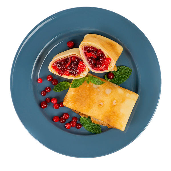 Блинчики с брусникой и яблоком, Уже Готово, 2 шт