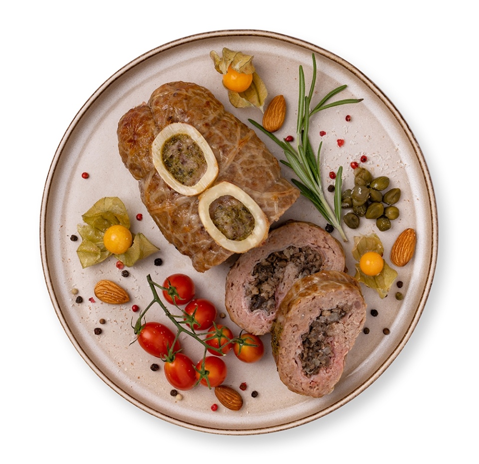 

Рулет Азбука Вкуса из фарша по-домашнему с беконом и грибами