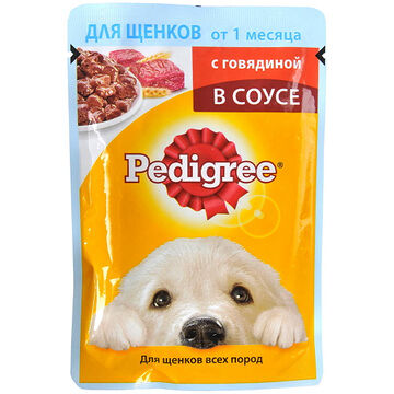 Корм для щенков Pedigree с говядиной в соусе 85гр