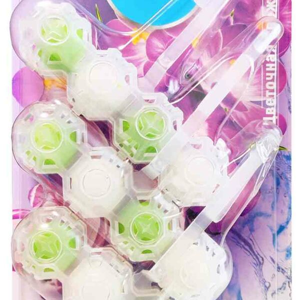 Део-блок для унитаза 4в1 Свежинка Цветочная свежесть, 3×50 г