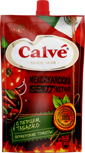 

Кетчуп Calve жгучий мексиканский с перцем табаско 350 г
