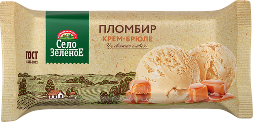 

Пломбир Село Зелёное Крем-брюле 15% 200 г