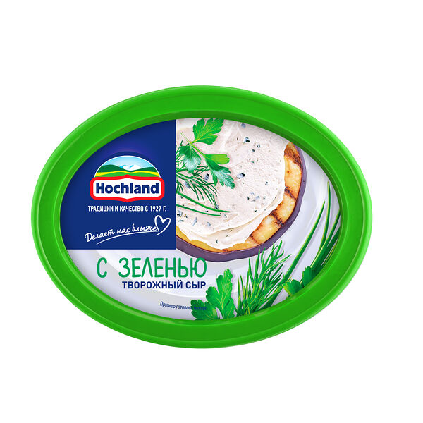 Сыр творожный Hochland с зеленью 60%, 140 г