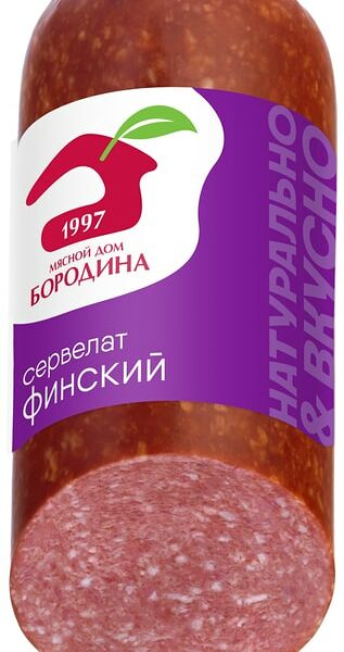 Колбаса Мясной дом Бородина Сервелат Финский варено-копченый 320г
