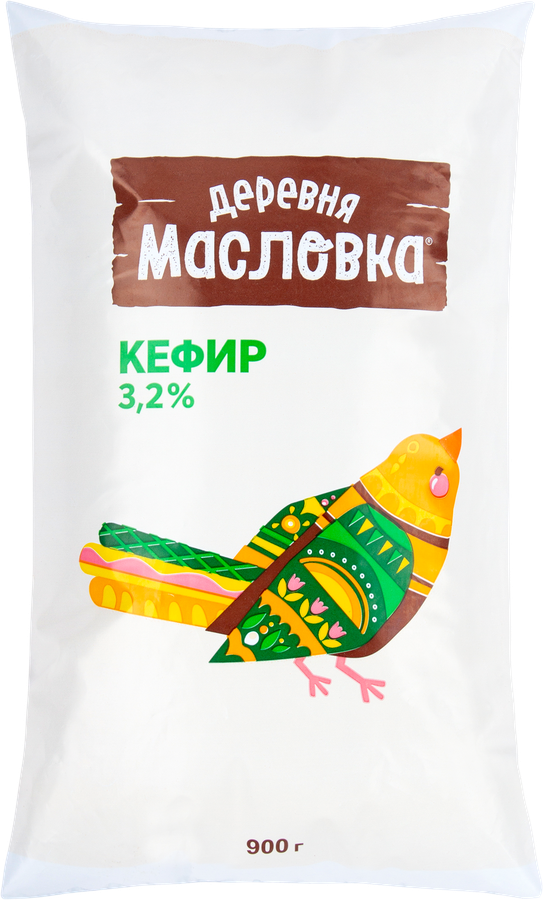 

Кефир ДЕРЕВНЯ МАСЛОВКА 3,2%, без змж 900 мл