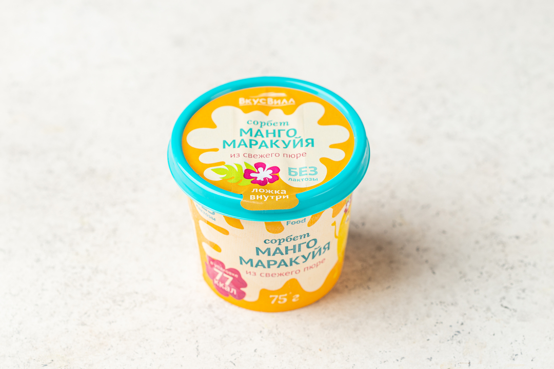 

Сорбет Вкусвилл манго-маракуйя 75 г