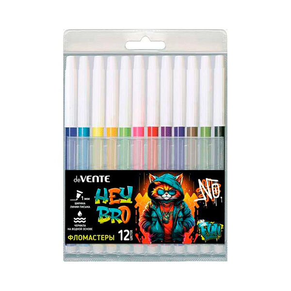 Фломастеры Hey
Bro  12цв в пластик упаковке deVENTE арт5081418