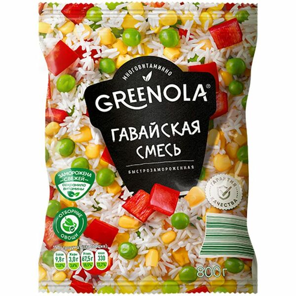 Смесь Greenola Гавайская овощная замороженная 800 г