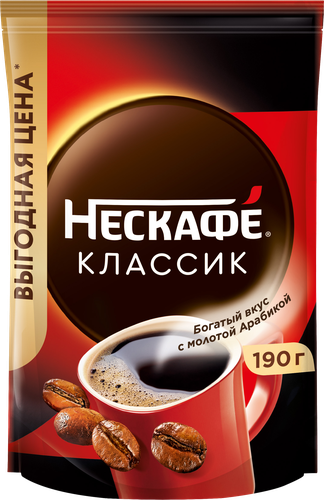 

Кофе растворимый Нескафе Классик с добавлением молотого 190 г