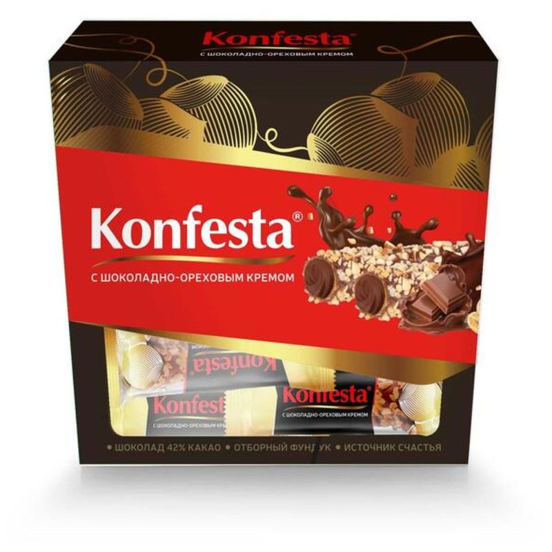 

Конфеты Konfesta с шоколадно-ореховой начинкой 150 г