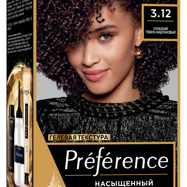 L'Oreal Paris Стойкая краска для волос Preference, оттенок 3.12 Мулен Руж Глубокий темно-каштановый