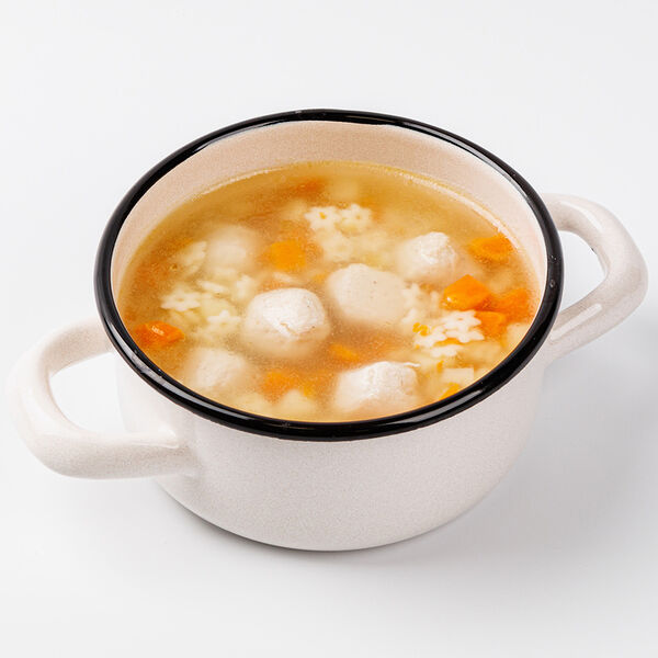 Суп с куриными фрикадельками и пастой 