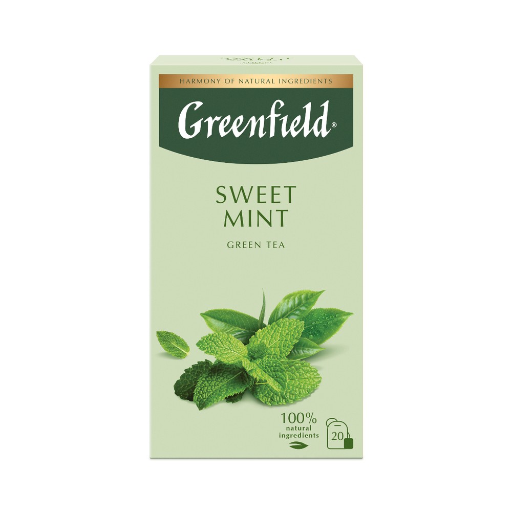 

Чай зеленый Greenfield Harmony of natural ingredients Sweet Mint 20 пакетиков