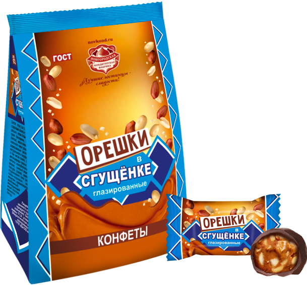 

Конфеты Новгородская КФ Орешки в сгущенке глазированные 200 г