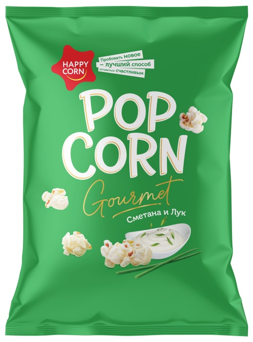 

Попкорн Happy Corn Сметана и лук 50 г