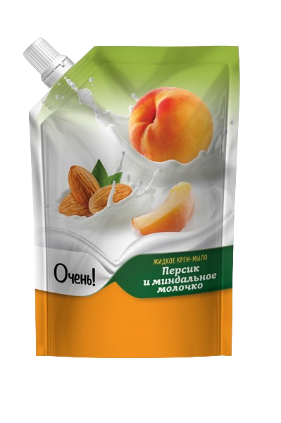ОЧЕНЬ! Крем-мыло Персик и миндальное молочко дой-пак 500мл