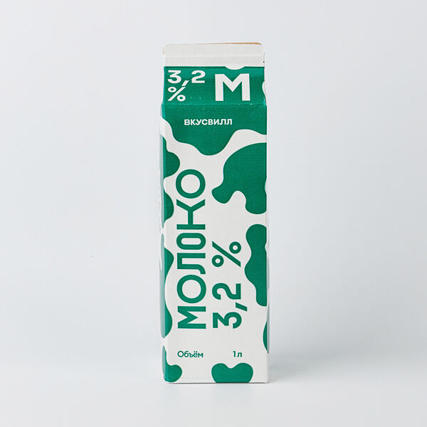 Молоко ВкусВилл 3,2%, 1 л