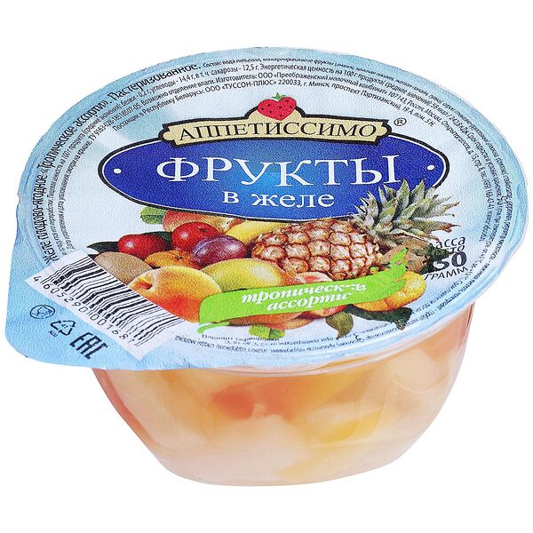 Фрукты Аппетиссимо в желе тропическое ассорти